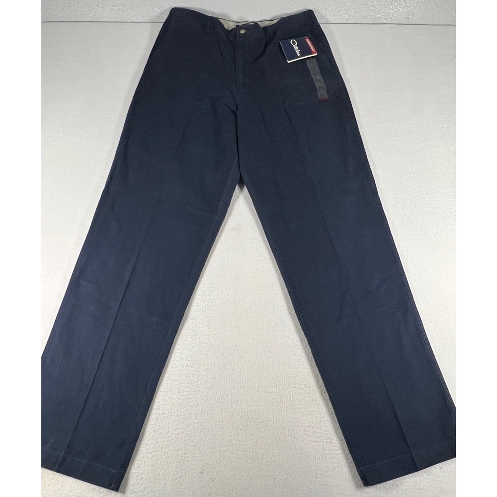Catalina Harbor Pant Mens 36x34 Navy Blue NEW Cotton Twill Plain Front Chinos